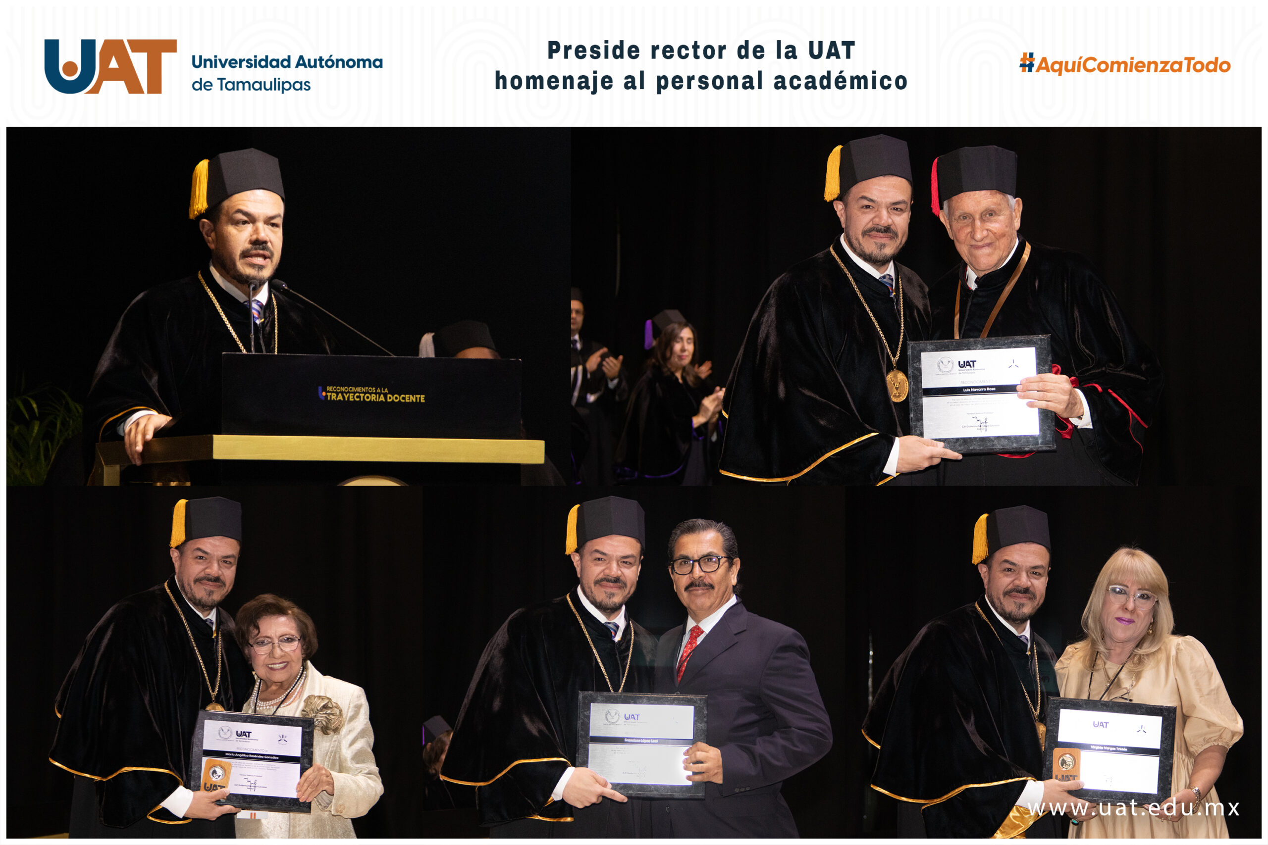 Preside rector de la UAT homenaje al personal académico