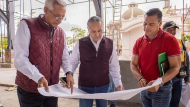 Photo of Supervisa Adrián Oseguera avance del salón de Usos Múltiples Isauro Alfaro