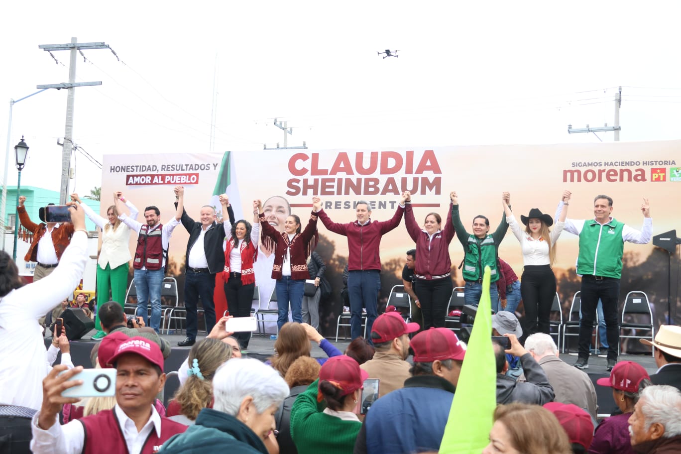 Los candidatos del Partido Verde al Senado acompañaron a Claudia Sheinbaum durante su gira en Tamaulipas.