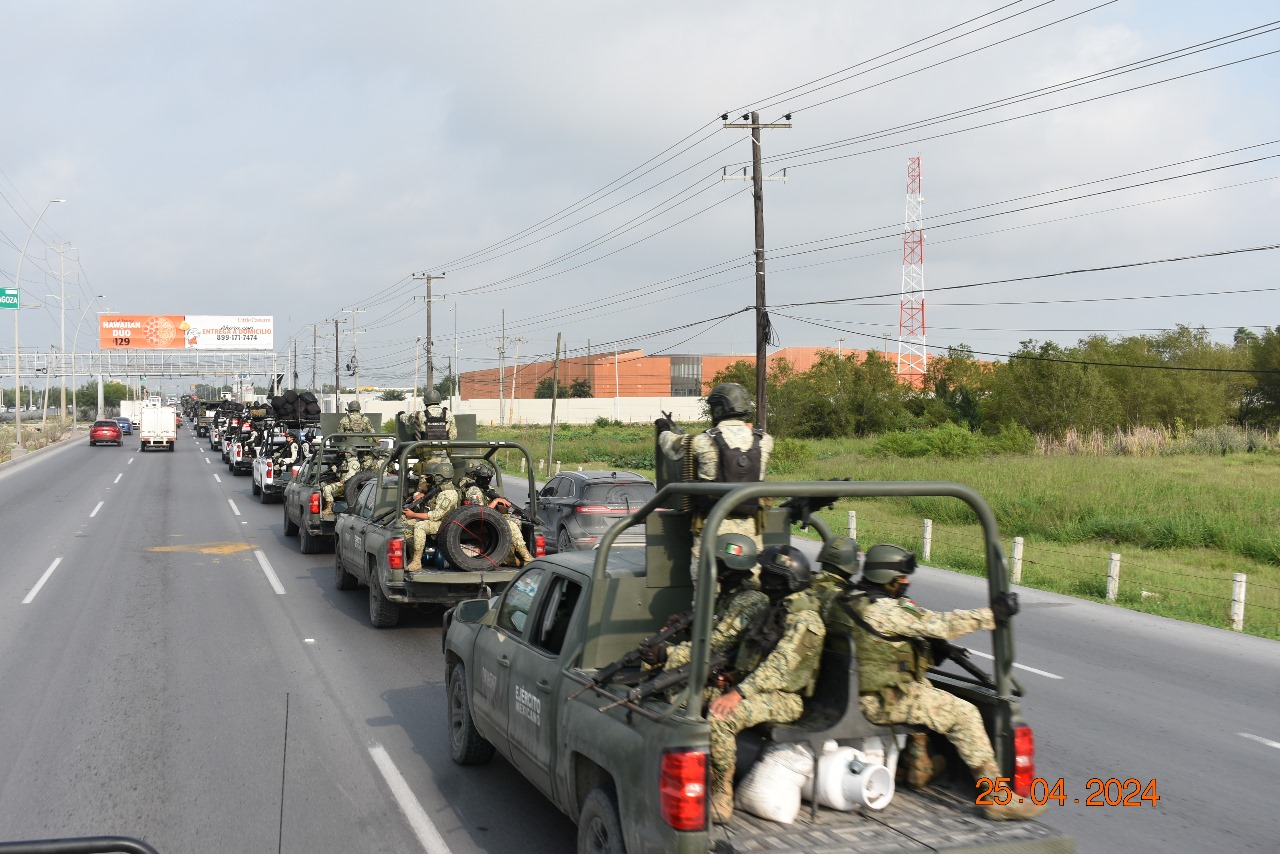 Elementos del Ejército Mexicano llegan a Reynosa.