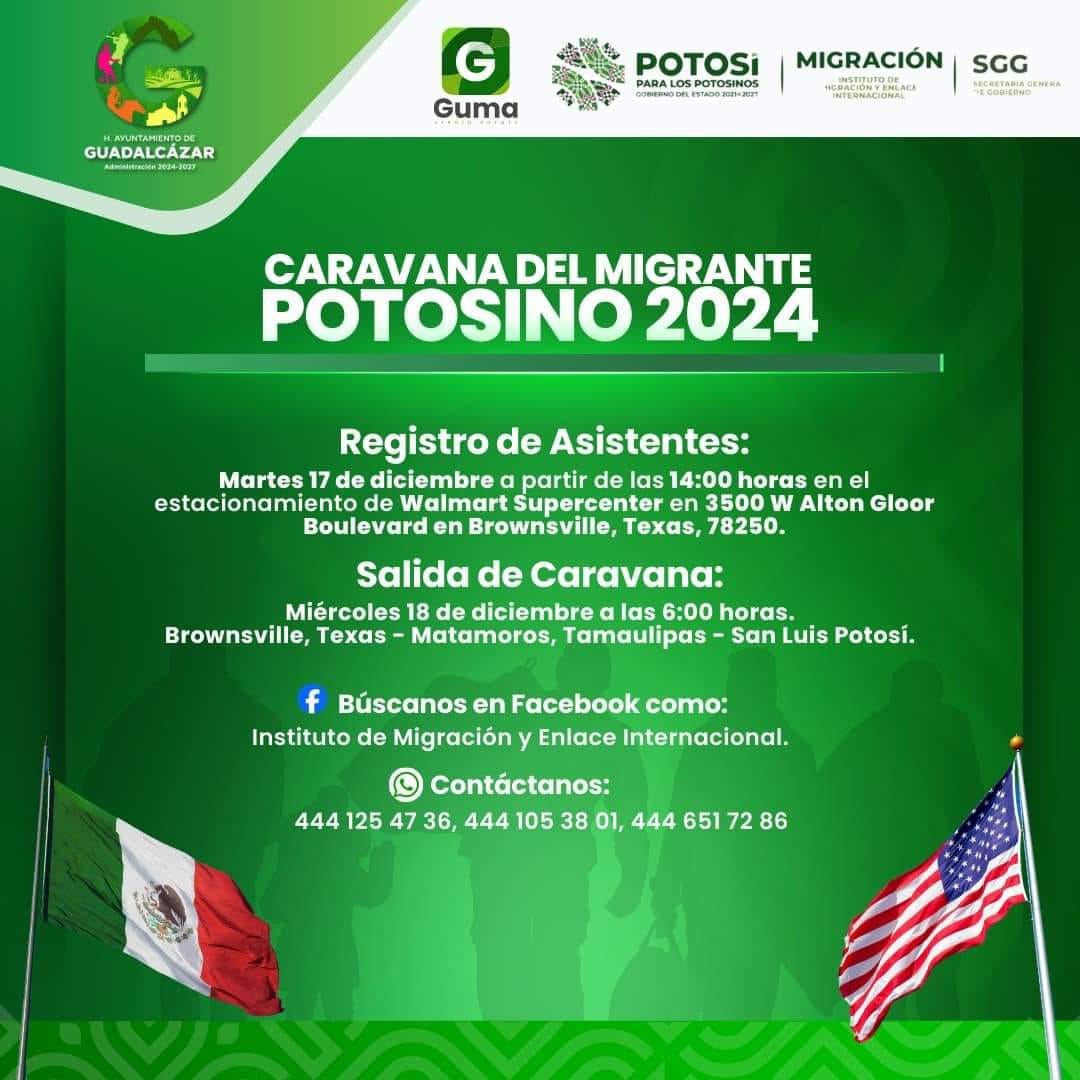 La caravana de paisanos que tiene como destino San Luis Potosí, ingresará a México por Matamoros.