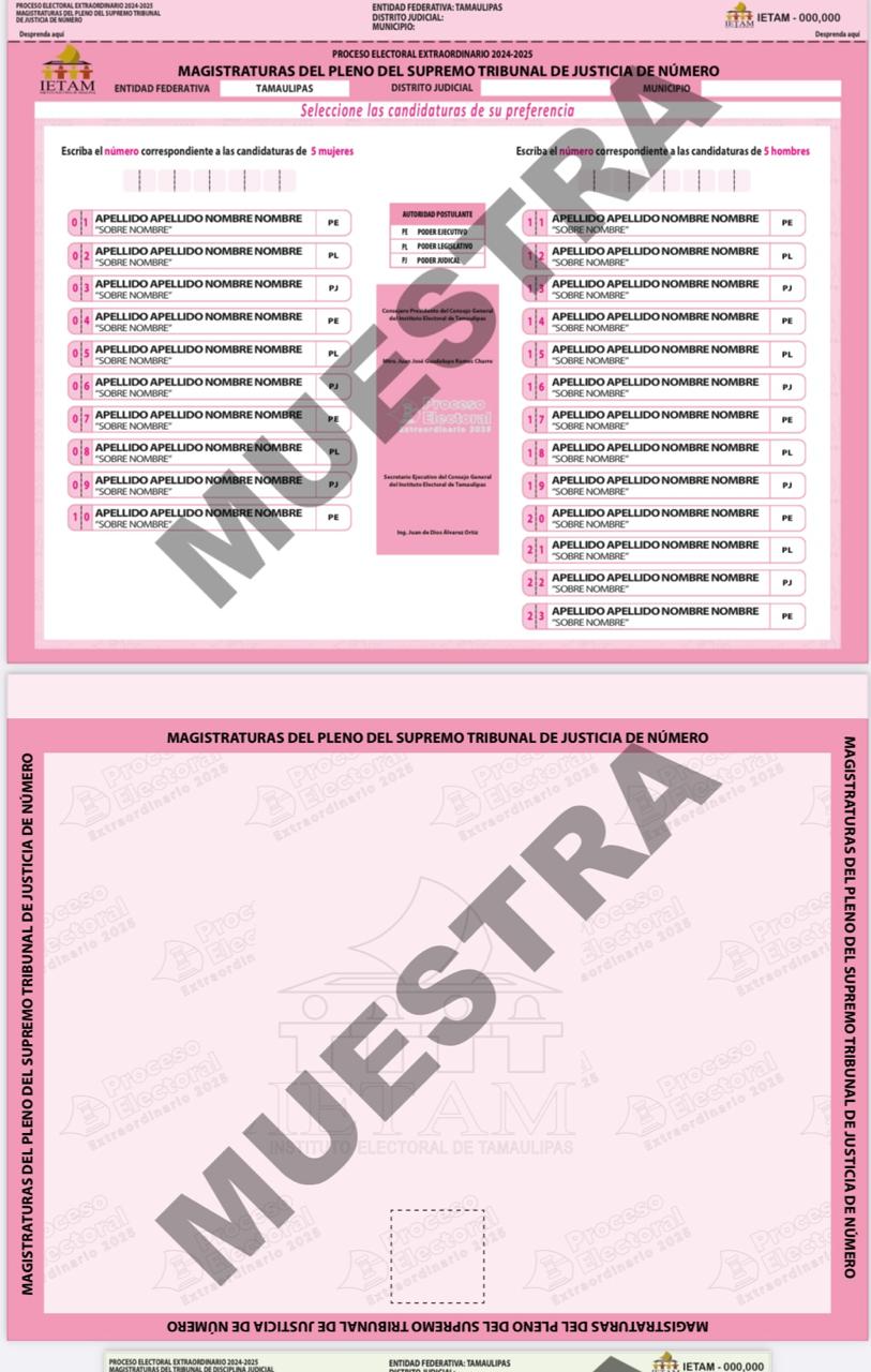 El Ietam aprobó las boletas que serán utilizadas en la elección judicial del 1 de junio.