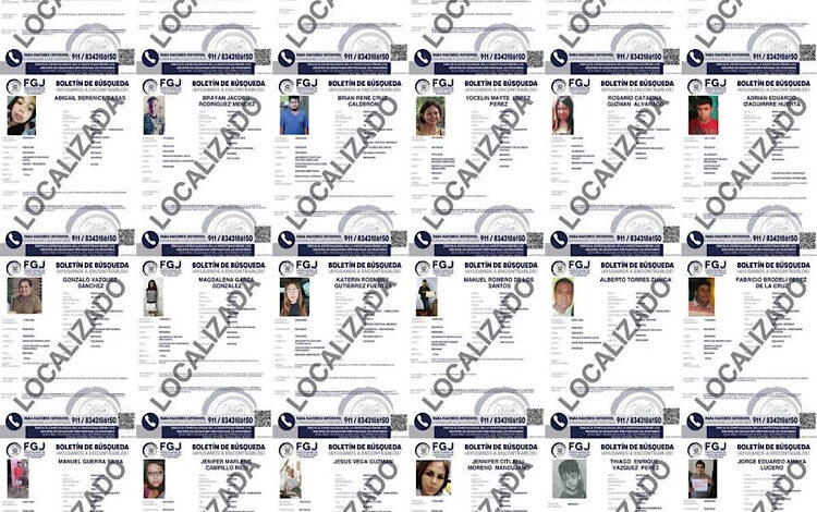 Del 03 al 10 de noviembre, 36 personas fueron localizadas con vida en Tamaulipas.