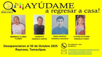 Photo of Buscan a familia desaparecida en Reynosa