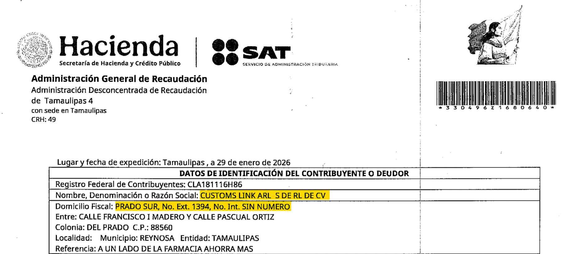 Petrotamps, identificada por el SAT como una facturera, comparte domicilio en Reynosa con Luxemborg y San Petersburg Fueling, empresas proveedoras de combustibles.